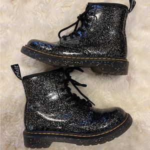 Kids Dr. Martens Junior 1460 Glitter Lace Up Boots in Size 2